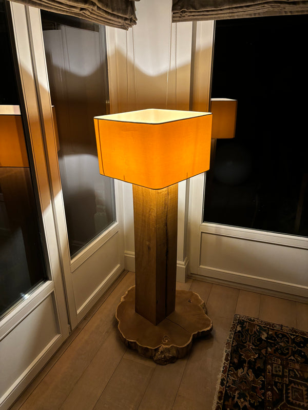 Oak standing lamp