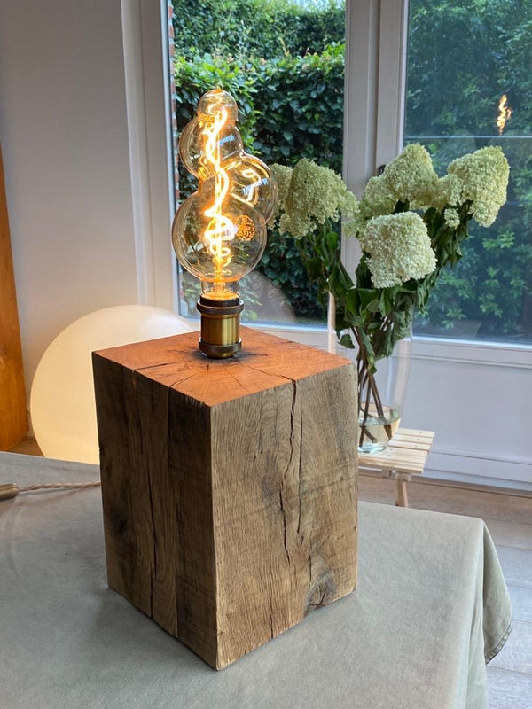 Oak table lamp