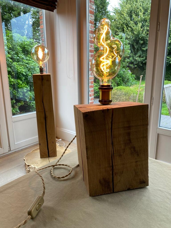 Oak table lamp