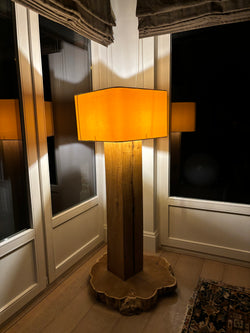 Oak standing lamp