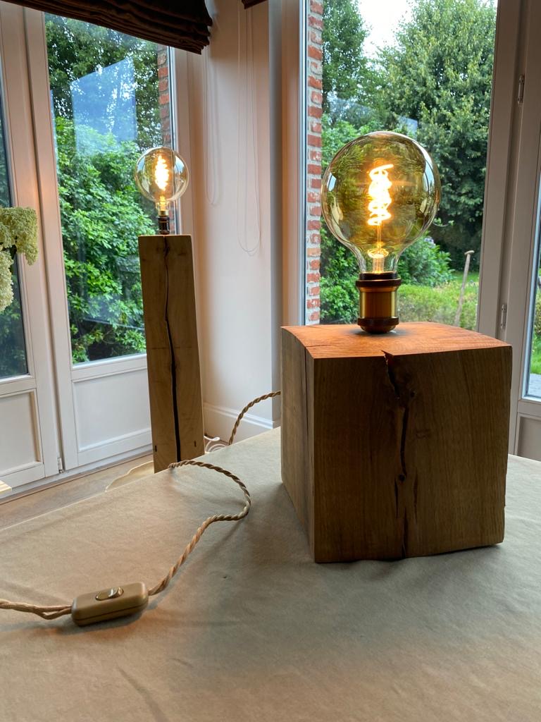 Oak table lamp